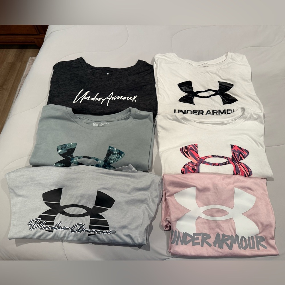 Under Armour women's Plus size Short Sleeve Tees - Black, White, Gray, Pink